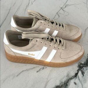 Gola Grand Slam Tan and White Sneakers